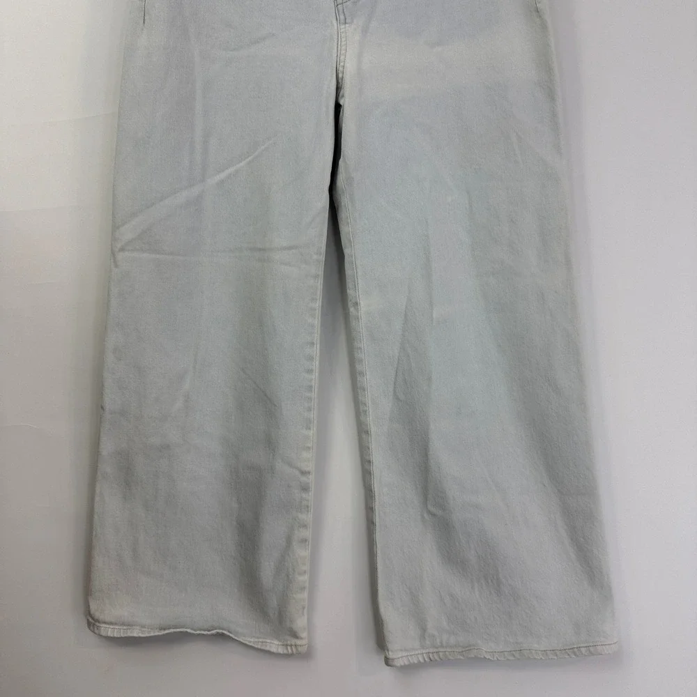 Veronica Beard Grant Wide Leg Jeans Women 30 Aspen Light Wash Braided High Rise